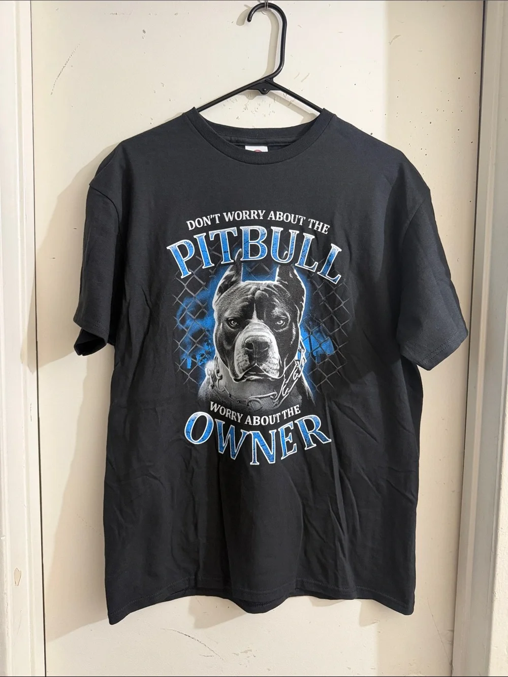 Delta Pitbull Graphic Tee - Black with Blue Accents